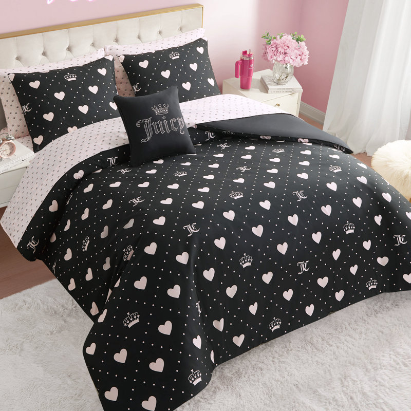 Juicy Couture Hearts Diamond Bed-in-a-Bag Comforter Set, Queen