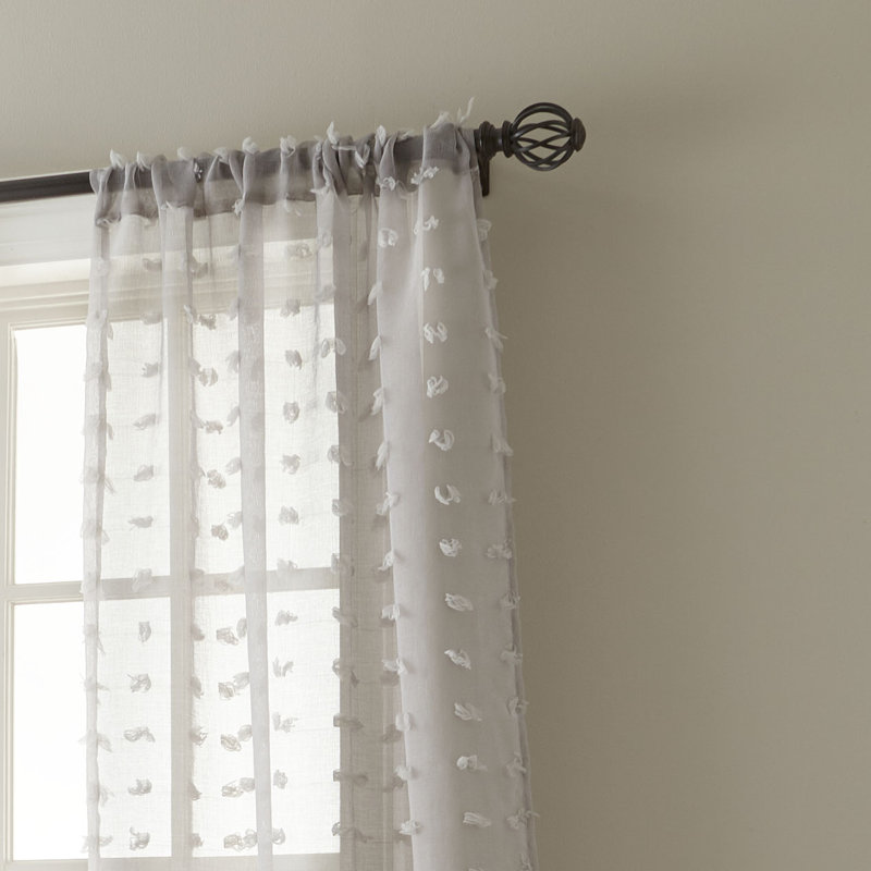 Sheer Curtain Pair, Gray