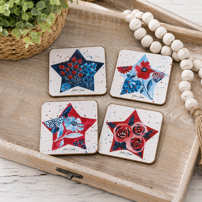 Ensemble de sous-verres 4 pièces Patriotic Star