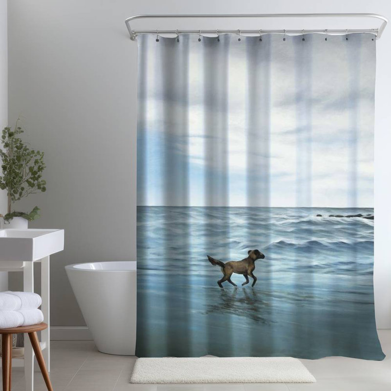 Shower Curtain CO152 – Polyester Shower Curtain, Dye Sublimation Print, 71" W × 74" L