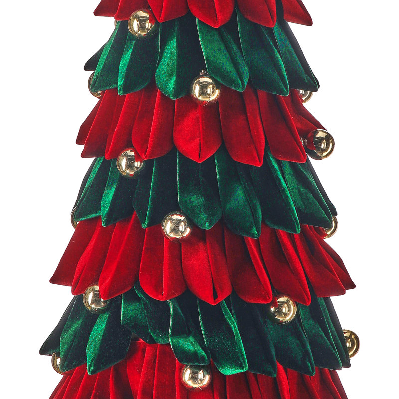 Arbre en velours avec boucles, H 40 po x l 12,5 po x P 12,5 po
