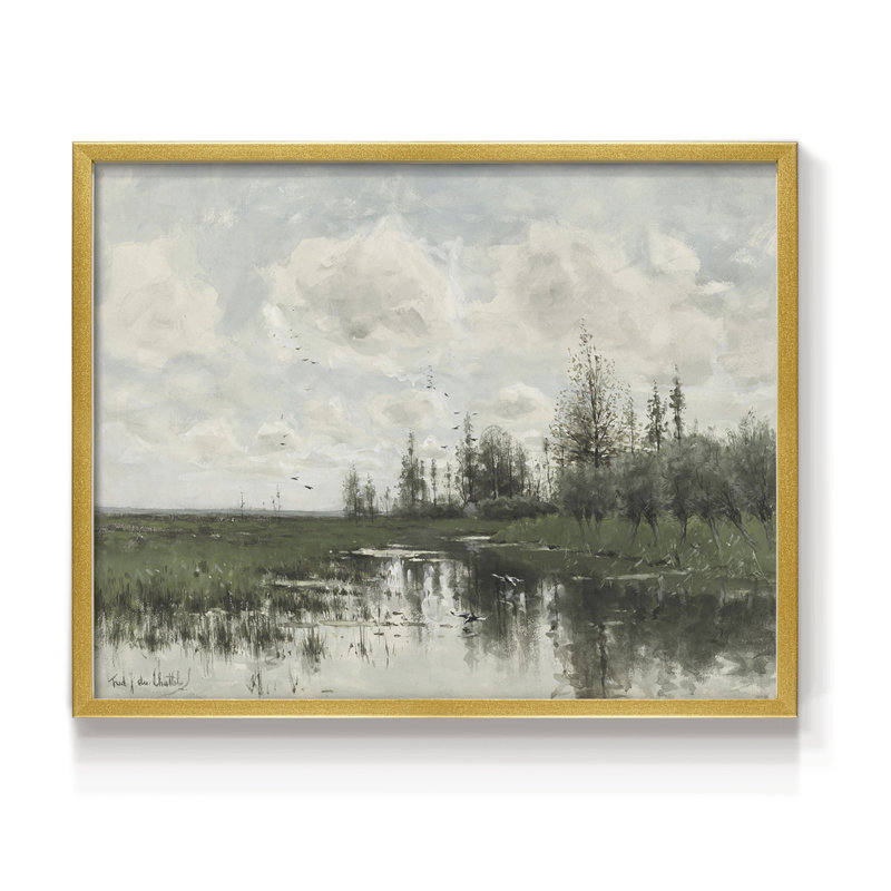 Paysages rétro-CDxx - reproduction encadrée - réversible, H 11 po x l 14 po