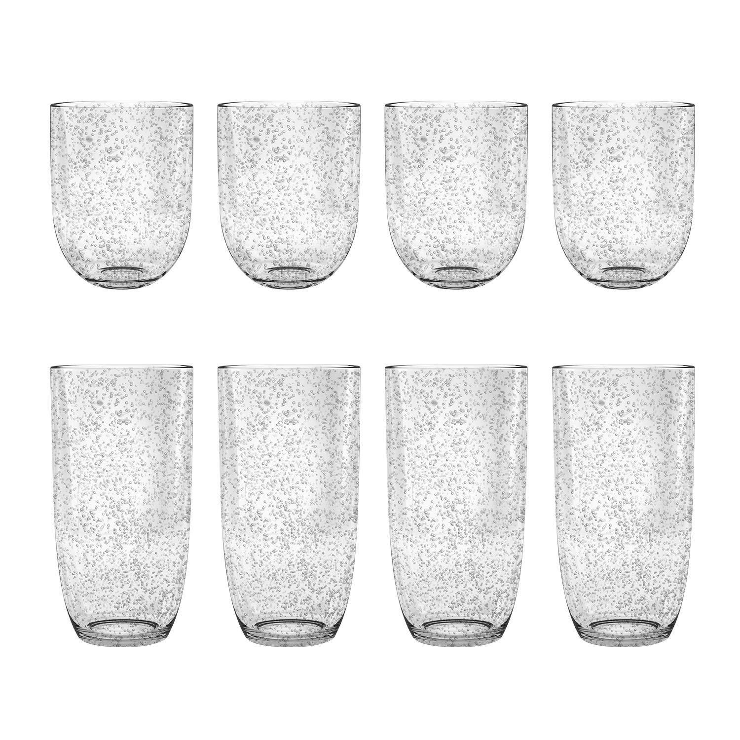 Birch Lane™ Clarimond Bubble 15.5 Oz Dof Clear (4) & Bubble 23 Oz Jumbo Clear (4) Clear, Set Of 8 | Wayfair