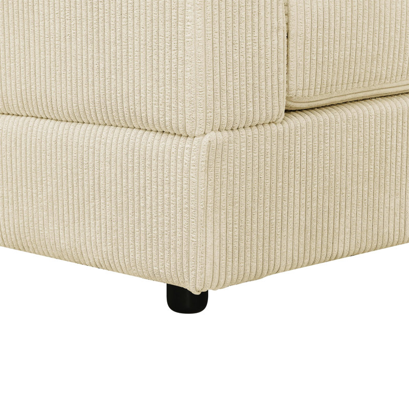 Canapé modulaire réversible d'angle avec repose-pieds, Blanc