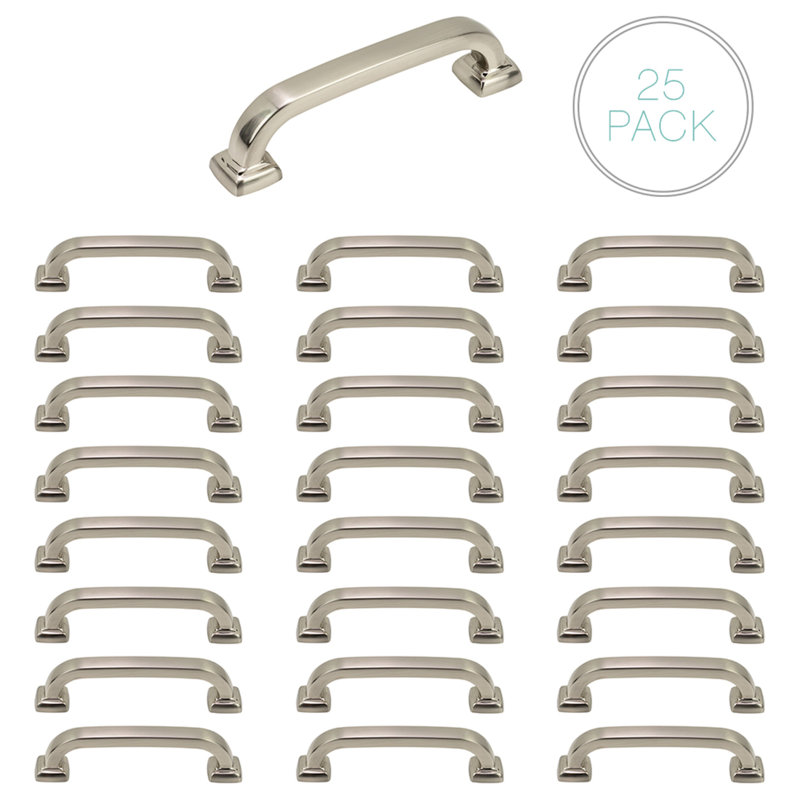 Square 3 3/4" Center Arch Pull Multipack, Brushed Satin Nickel