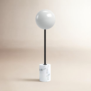 Yearby Marble and Metal Table Lamp with Glass Globe Shade 