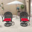 Chaise de patio pivotante en fonte d'aluminium 2 pièces avec structure noire et coussins rouges