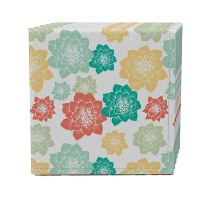 Cotton Twill Floral Square Napkin