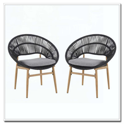 Wicker Papasan Style Outdoor Dining Chair
