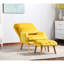 Élégante chaise clic-clac en tissu jaune avec rembourrage pour la décoration intérieure et confort