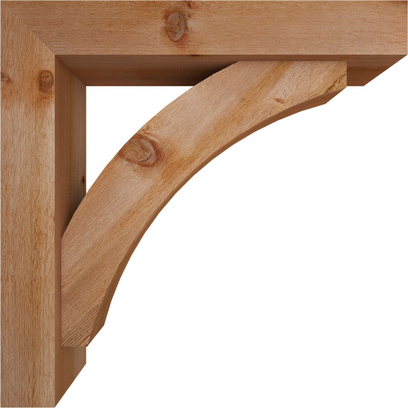 Thorton Block Bracket with Offset Brace, 30 x 30, 6"W Western Red Cedar (Rough Sawn)