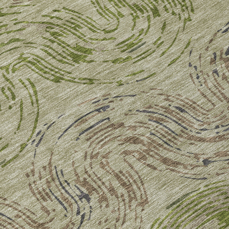 Machine Washable Indoor/Outdoor Chantille ACN2461 Spiral Rug, 3' x 5', Sage