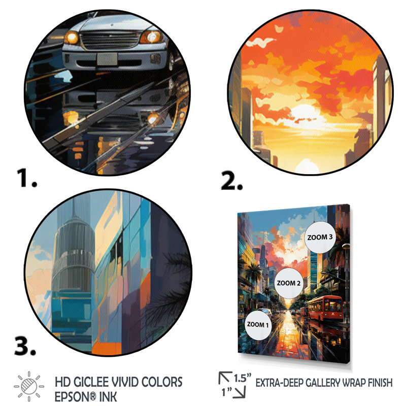 «City Phoenix Popart II - Cityscapes», reproduction d'art sur toile, H 44 po x l 34 po x P 1,5 po, Toile tendue