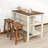 Rosamae Rubber Wood Butcher Block Dining Table Set With 2 Stools And 2 Shelves
