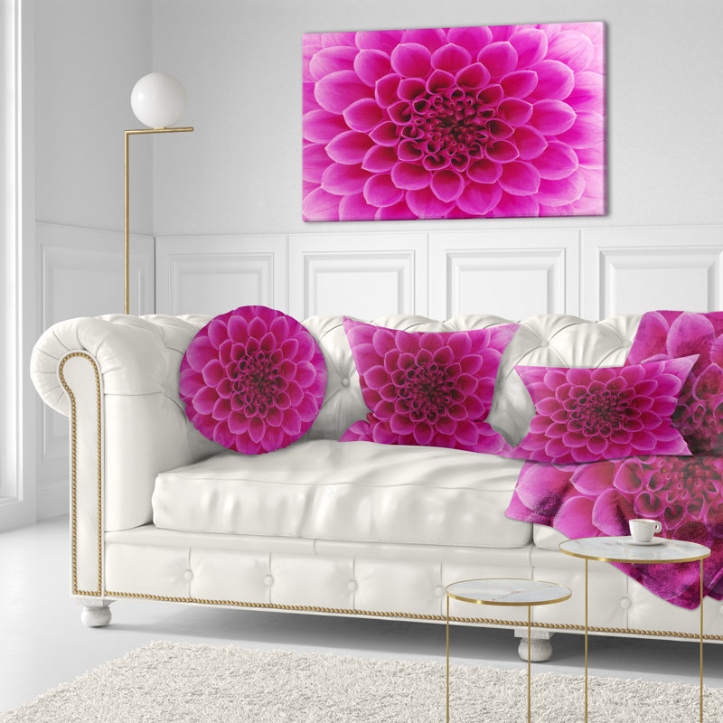 Coussin décoratif à motif floral abstrait, Rose