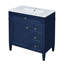 Meuble-lavabo simple avec lavabo, armoire de rangement pour la salle de bain avec 2 tiroirs et un tiroir basculant, rangement pour la salle de bain-1994543427
