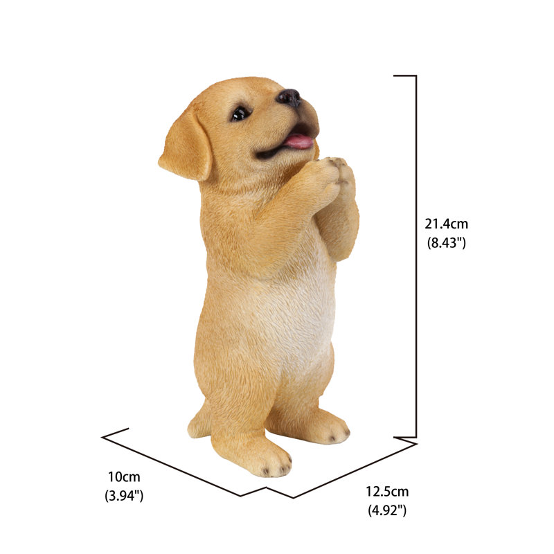 Praying Yellow Labrador Puppy Resin Statue