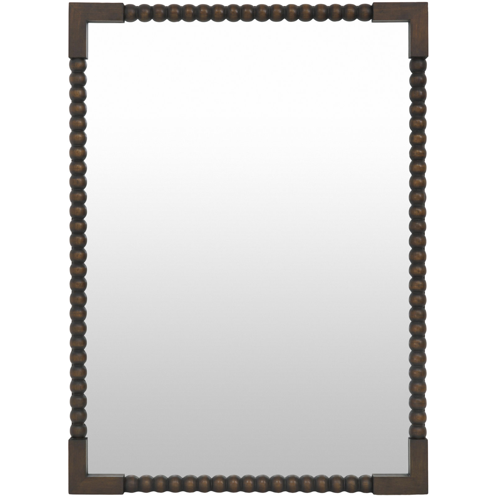 Lizzie Mirror, 46" H x 34" W, Dark Brown Wood