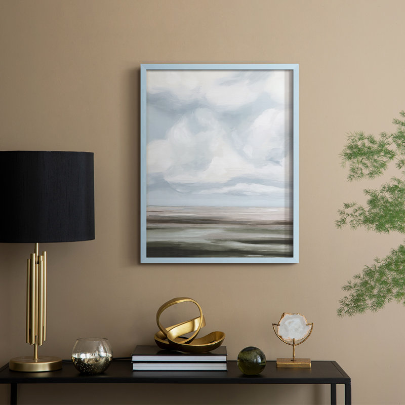 «Dilutes Plains I», reproduction encadrée - bois massif, H 30 po x l 24 po, Cadre bleu