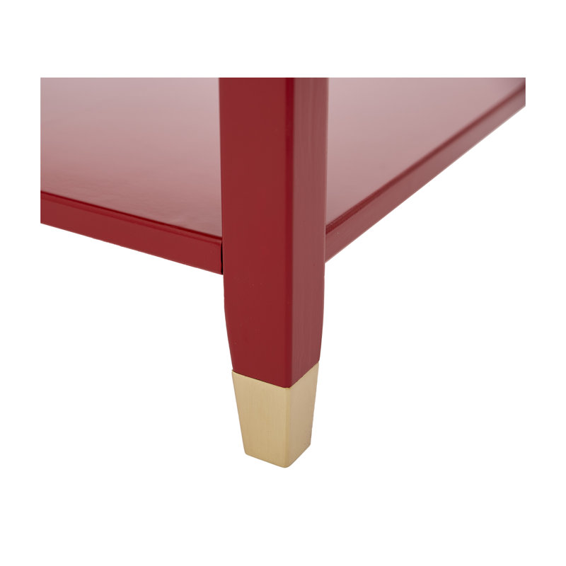 Athina Frame Coffee Table with Storage, Red, Natural