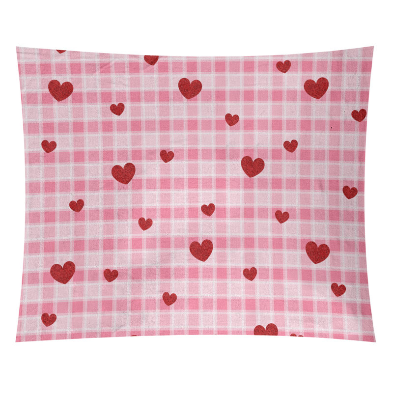 Loom Woven Polyester Tapestry, 27.5" H x 37.5" W, Red/Light Pink