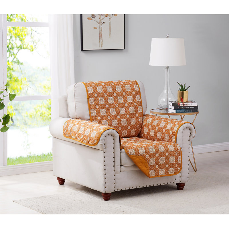 Housse pour fauteuil à coussins carrés/rectangulaires, Mandala jaune