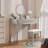 Luxury Vanity Desk With Round Mirror,Height-Adjustable, Stylish Dressing Table Set, 4 Drawers & Stool
