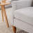 Coffee Table & Armchair Set,Vintage Luxury Style, a high-back comfortable reading chair (beige) & a solid wood coffee table (Natural Wood) , suitable for living rooms and bedroom relaxation areas.-1523037327