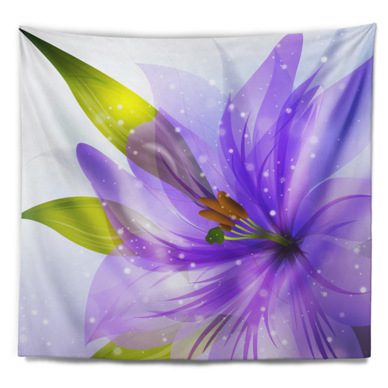 Tapisserie florale lys, H 50 po x l 60 po