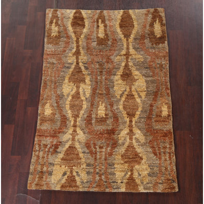 Tapis oriental intérieur / extérieur abstrait noué à la main 4 x 6