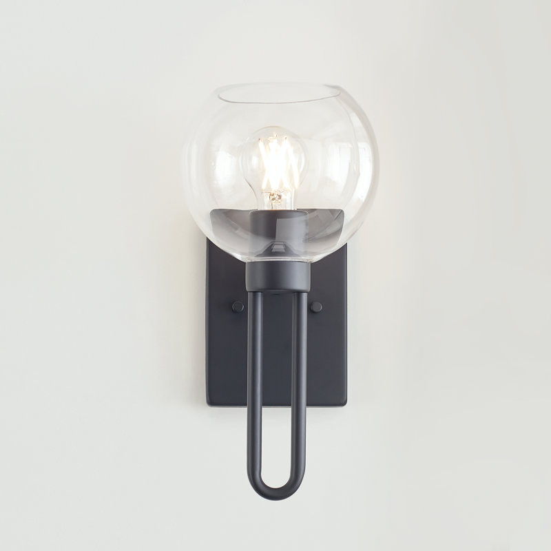 Ameal 1-Light Dimmable Bath Sconce, Midnight Black