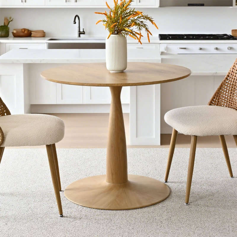 39.5"/34.5" Round Pedestal Dining Table, 29."H x 34.5"L x 34.5"W