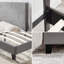 Structure de lit tapissier grand format facile à assembler avec support en lattes de bois, structure grise, gris, processus simple