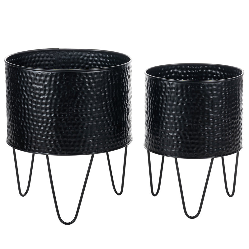 Indoor Black Metal Elevated Planter