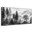 Très grand art mural imprimé sur bois - Forêt de pin brumeux noir rustique - "Assemblage requis (cadre non fini)"-130842267