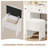 43" White Farmhouse Makeup Vanity Desk With Led Lighted Mirror, Charging Station, 3 Drawers, Storage Shelves And Stool