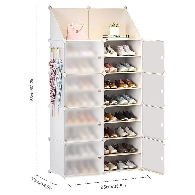 32 Pair Stackable Shoe Storage Cabinet