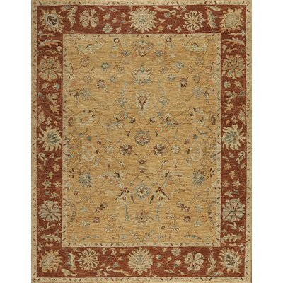 Essence Oriental Hand-Knotted Wool Maize/Russet Area Rug -  Samad Rugs, ZINNIA MAIZE RUSSET 5 X 7