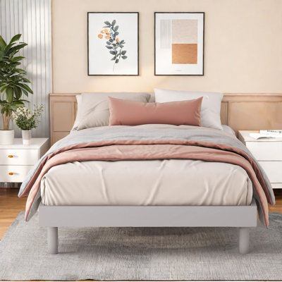 Base de lit plateforme flottante - Taille simple, support solide, design épuré et minimaliste pour la chambre à coucher