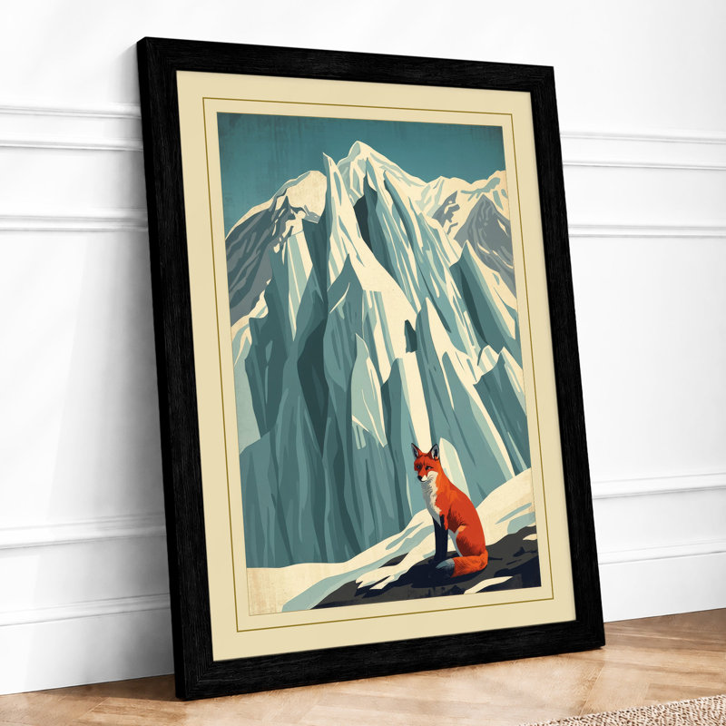 Solitary Figure In Snow Minimalist - Print, A1 - 84.1 x 59.4 cm, Black