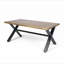 Table basse d'extérieur en bois d'acacia, finition teck / métal rustique