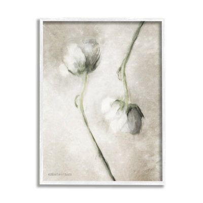 Art floral texturé noir sur fond blanc