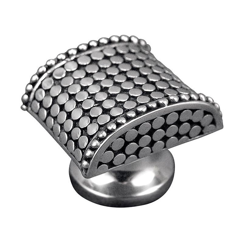 Tiziano Geometric Knob, Antique Silver, 1.25" H x 1.25" W x 1" D