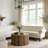 31.5" Solid Wood Round Coffee Table With Drum Base, Modern Farmhouse Center Table with Fluted Design