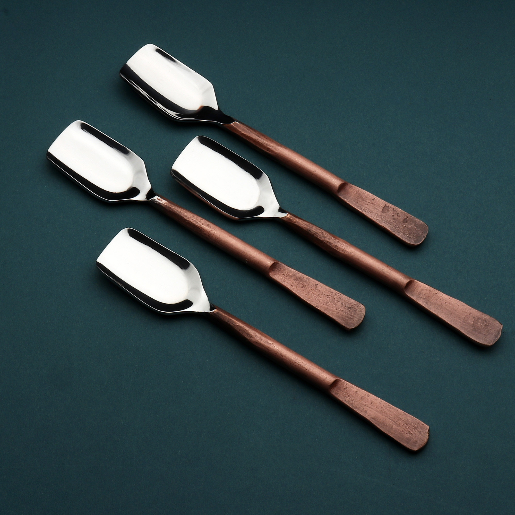 Scoop with Spatula, Polished Stainless Steel