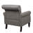 Enoks Traditional Upholstered Gray Faux Leather Armchair with Nailhead Trim-1236659945