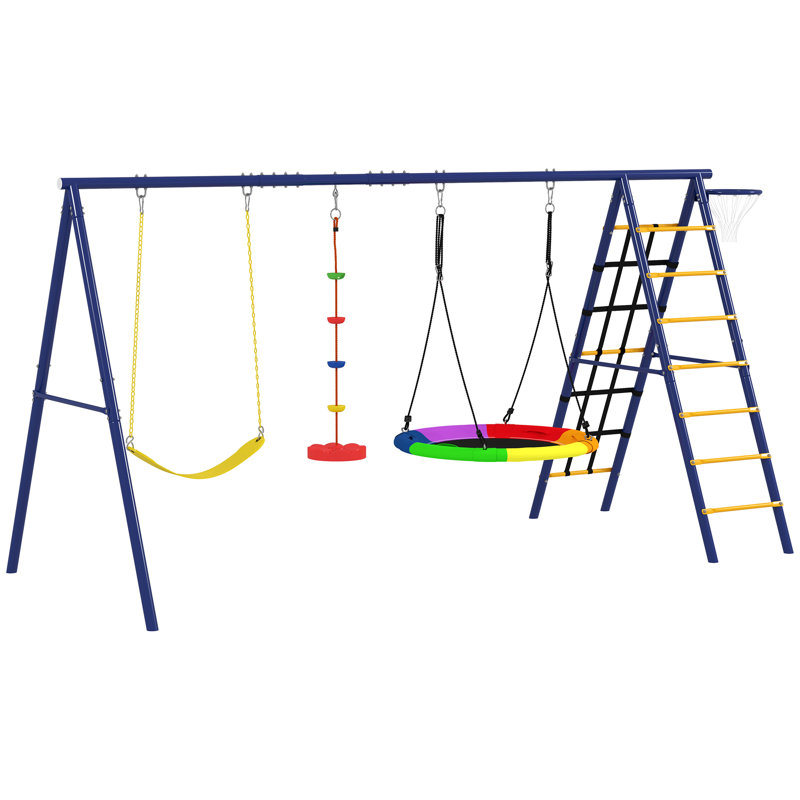 HOMCOM Steel 100cm Disc Swing with Chains