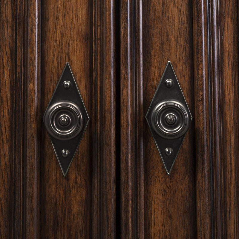 Armand Medium Brown Rubberwood Buffet with Antique Pewter Knobs