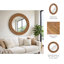 Miroir mural tissé à motif de feuilles de bananier pour salle de bain et coiffeuse - Grand décor décoratif pour table - 36 po, brun