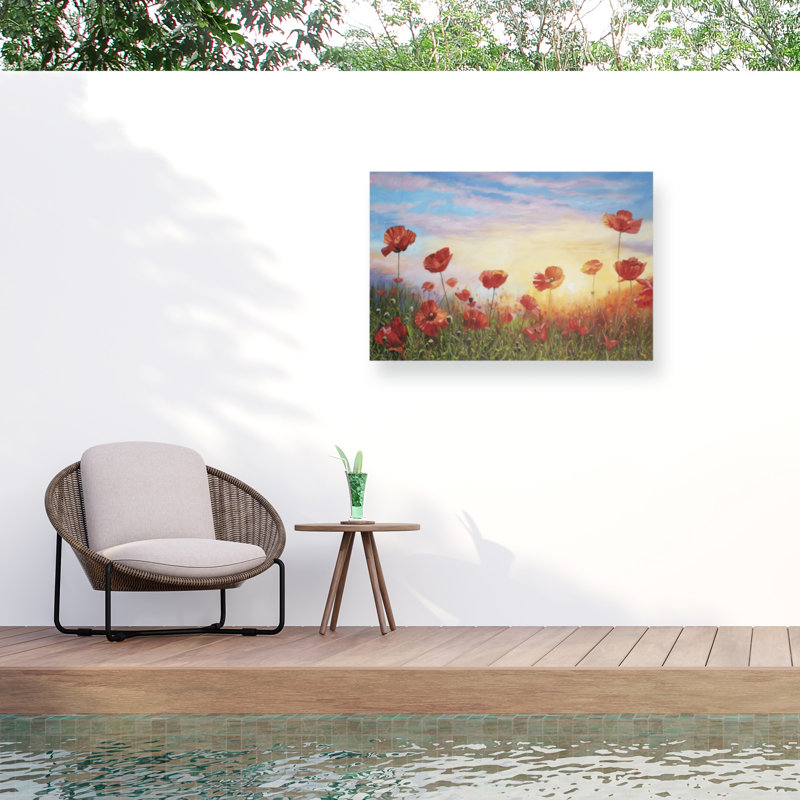 Toile d'extérieur David Stribble Poppies, H 12 po x l 19 po